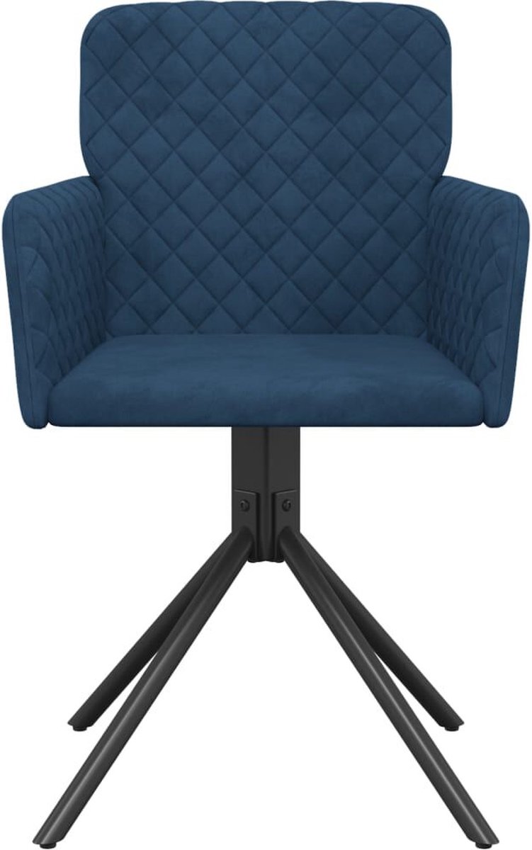vidaXL - Eetkamerstoelen - draaibaar - 2 - st - fluweel - blauw