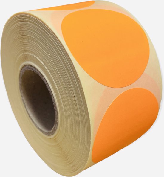 Prijsetiket fluor oranje 26x12mm permanente belijming bestellen