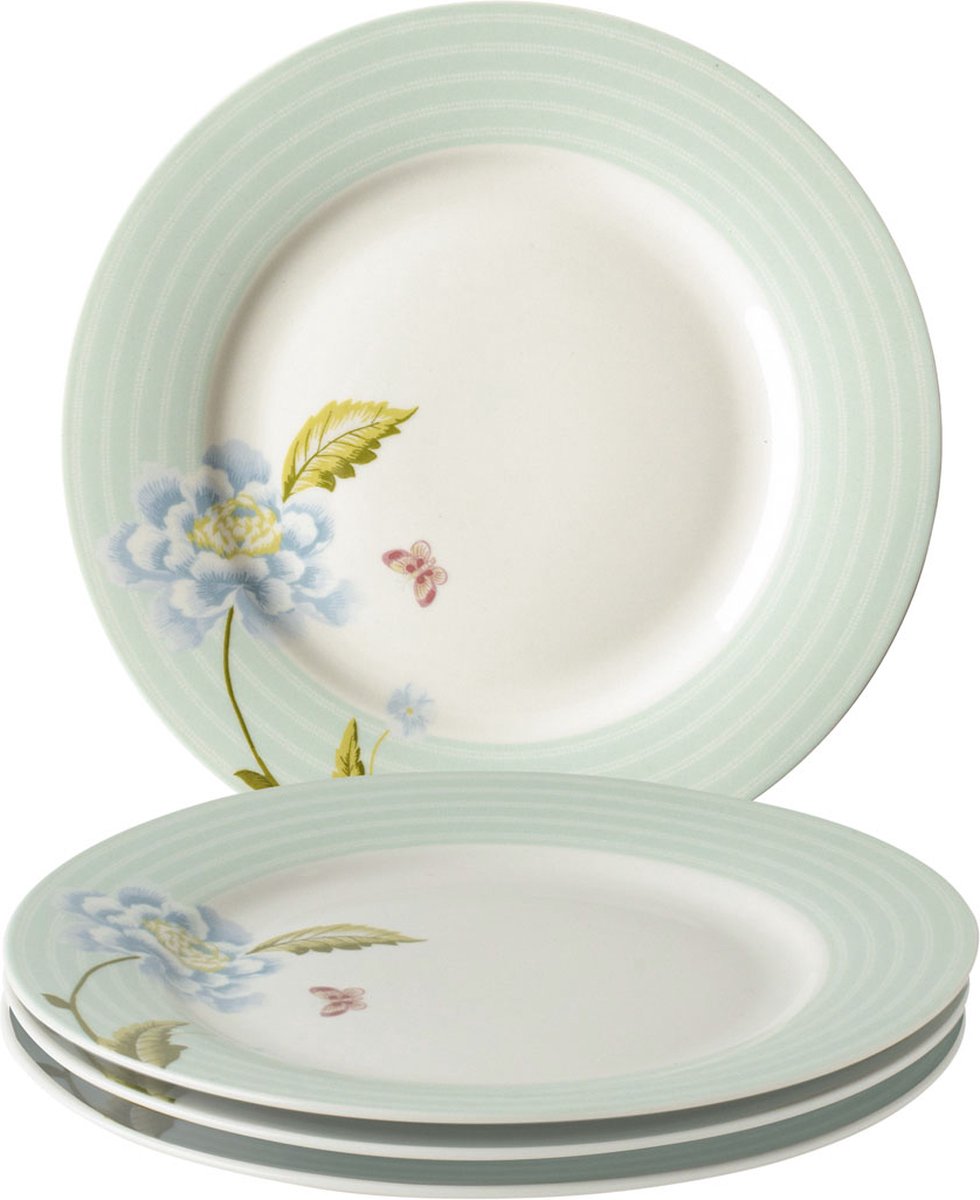 Laura Ashley Heritage Collectables Borden set van 4 - Ø 20cm - Mint Candy Stripe