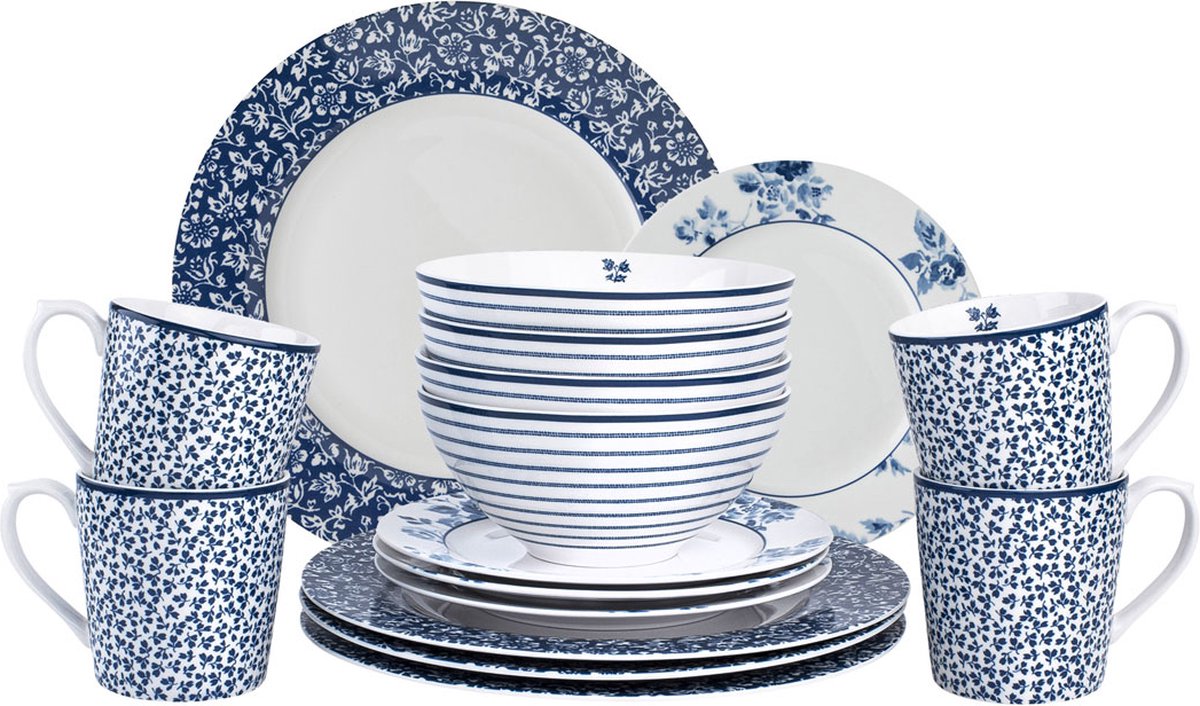 Laura Ashley Blueprint Collectables Serviesset 4 persoons - 16 Delig