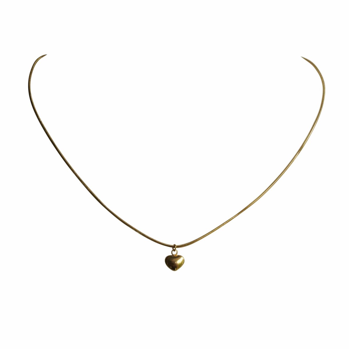 FlowJewels - ketting - snakechain - staal - handgemaakt - hartje