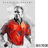 Allernieuwste® Canvas Schilderij Dennis Bergkamp Prof Voetballer - Voetbal Soccer - kleur - 50 x 70 cm