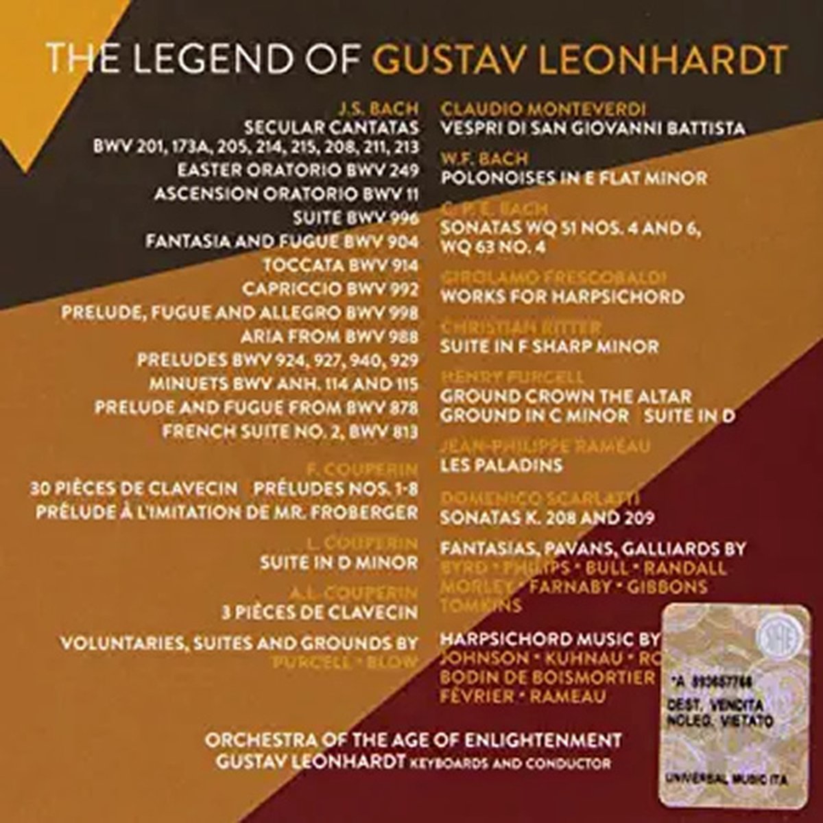 【輸入盤CD】The Legend of Gustav Leonhardt Gustav Leonhardt - Gustav Leonhardt - The Edition - Amazon