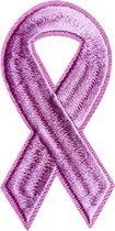 Pink Ribbon strijk embleem - patch - patches - stof & strijk applicatie [oranje]