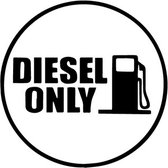 Diesel only rond sticker - Auto stickers - Auto accessories - Stickers volwassenen - 12 x 12 cm - Zwart - 276