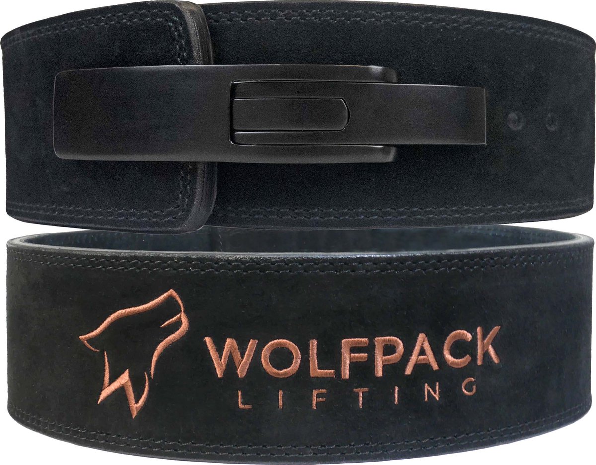 Wolfpack Lifting - Lever Belt - Lifting Belt - Powerlift Riem - Zwart/Bruin - L