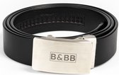 Black & Brown Belts/ 125 CM /Squared - Black Belt B&BB/ Leren Riem/ Heren Riem/ Dames Riem/ B&BB / Automatische Gesp/ Runderleer/ RVS/ Broeksriem / Riemen / Riem /Riem heren /