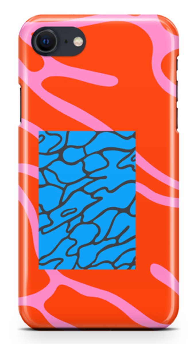 Telefoonhoesje geschikt voor Apple iPhone 7 - Premium Hardcase - Dun en glanzend - Natuurcollectie - Ocean Print - Oranje