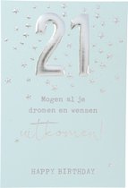 Cartes numérotées - Le plus bel âge - Carte d'anniversaire 21 Que tous vos rêves et souhaits se réalisent