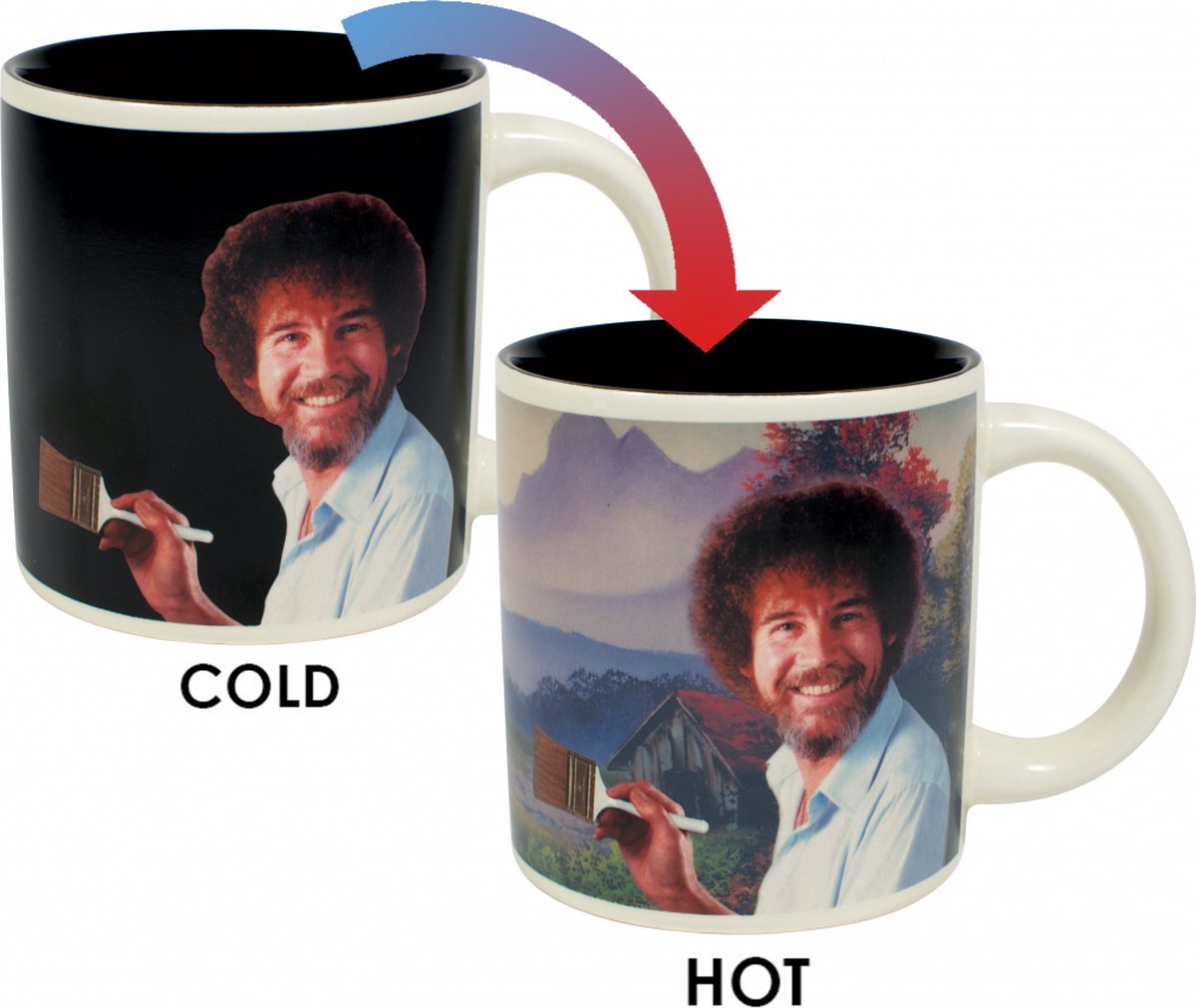 Bob Ross Retro Mok – 400 ml – Verandert van Kleur Door Warmte