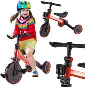 Fix Mini tricycle tricycle 3 en 1 avec pédales - jusqu'à 30 kg - de 1,5 à 4 ans - rouge noir - vélo d'équilibre - bon pour le développement - cadre en aluminium