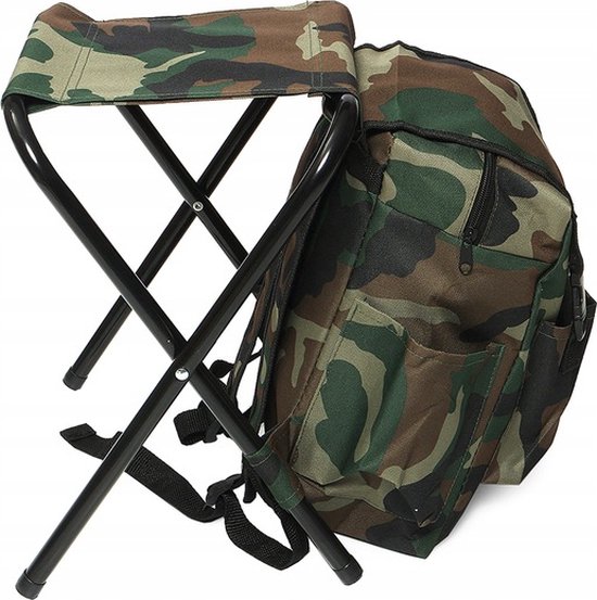 Vissersstoeltje met rugzak - 3 IN 1 stoel - Camouflage rugzakstoel - Super  Gadgets... | bol.com