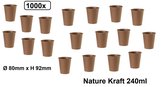 1000x Beker Nature Kraft 240ml bruin next generation - milieu kraft koffie melk suiker beker coffee to go
