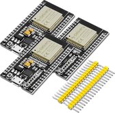 AZDelivery ESP-32 NodeMCU Dev Kit C WiFi CP2102 ESP32-WROOM-32D IoT Module Development Board Ongesoldeerd compatibel met Arduino inclusief E-Book! (Pakket van 3)