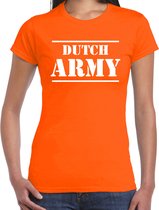 Dutch army/Nederlands leger supporter fan t-shirt oranje voor dames - Race/EK/WK supporter shirt S