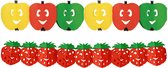 Bellatio Decorations - Gezond Fruit thema versiering thema slingers appel/aardbei - 3 meter per stuk
