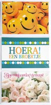 3 Wenskaarten - Hoera! Een Broertje + Fijne Verjaardag + Blanco Kaart Smiley’s - 12 x 17 cm – GEB-309