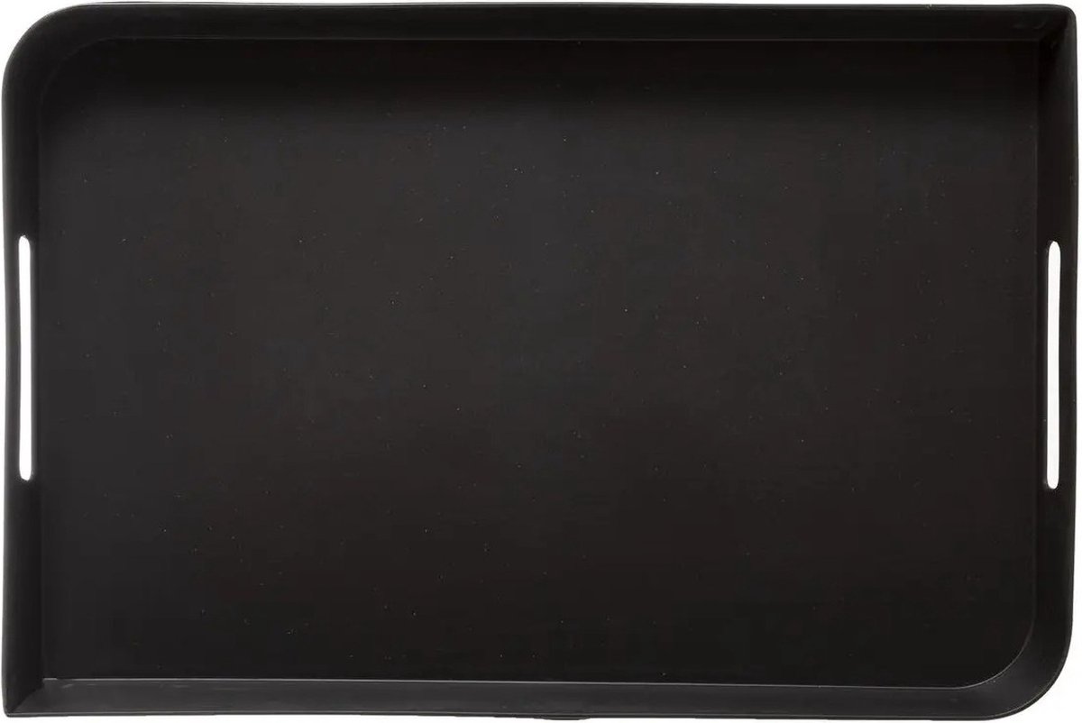 Plateau plastique noir ovale 45 x 30 cm