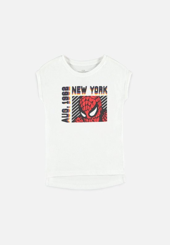 Marvel SpiderMan - New York 1962 Kinder T-shirt - Kids 134/140 - Wit