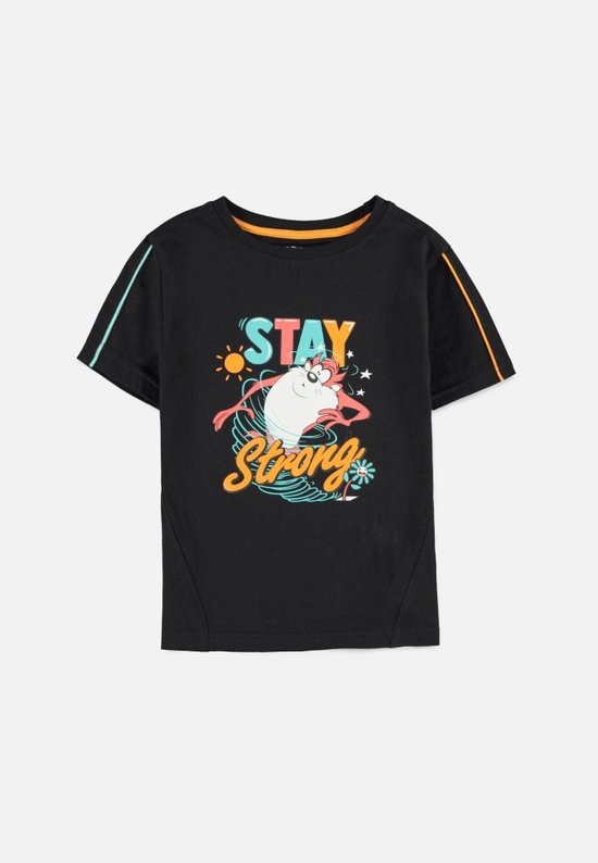 Looney Tunes - Tasmanian Devil - Stay Strong Kinder T-shirt - Kids 122/128 - Zwart