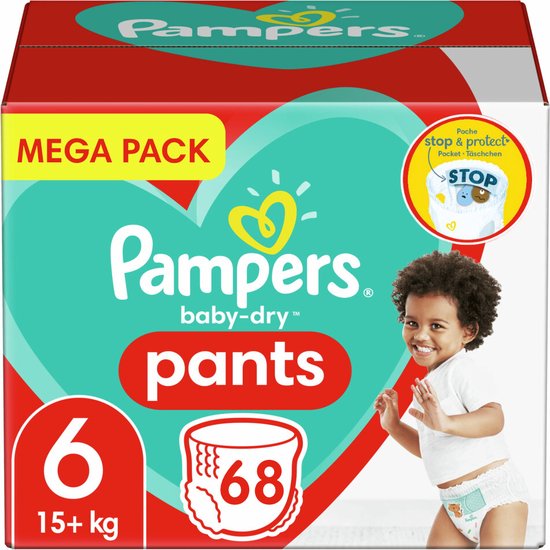 Pampers - Bébé Dry Pants - Taille 6 - Mega Pack - 68 couches-culottes