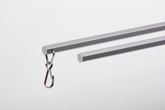 Gewoon Makkelijk in de omgang Meenemen Trekstang voor gordijn zilver aluminium 92 cm (set van 2 stuks) | bol.com