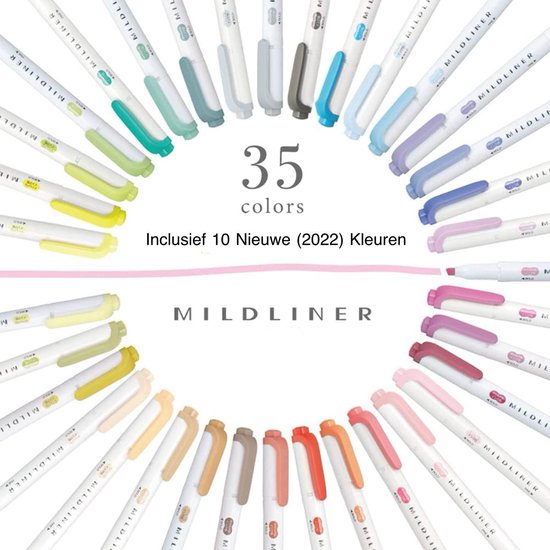 Zebra Mildliners Highlighters 35 stuks verpakt in een Handige A4