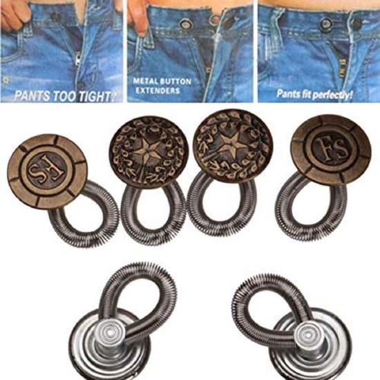 8 Stück Hosenbunderweiterung Knopf, Taille Extender Knopf Jeans Einziehbarer Knopf Metall 8 Stück Hosenbunderweiterung Knopf, Taille Extender Knopf Jeans Einziehbarer Knopf Metall