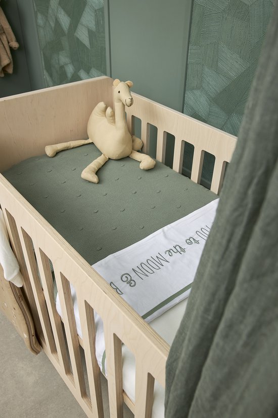 Meyco Baby Mini Knots ledikant deken - forest green - 100x150cm van Meyco — afbeelding 3