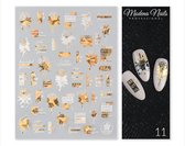 Modena Nails Nail Art Stickers Gold Glam #11