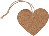 4 hartvormige houten kaartjes aan jute touw - kaartje - tag - kado - plaatskaart - cadeau - hart