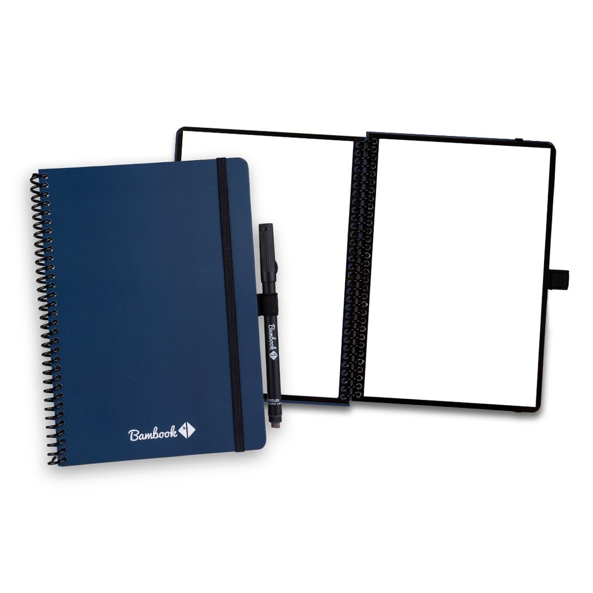 Bambook Veluwe Colourful uitwisbaar notitieboek-Donkerblauw (Navy)-Blanco - Duurzaam, herbruikbaar whiteboard schrift - Met 1 gratis stift