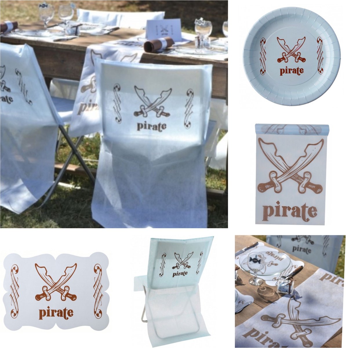 Abeillo Piraat Thema Tafelkleed – 2 Stuks, 130x220 Cm, Plastic, Schatkaart Ontwerp, Voor Verjaardagsfeest En Avontuurlijk Themafeest