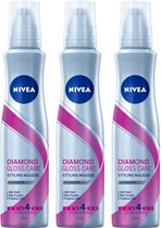 NIVEA Diamond Gloss Care Haarmousse Voordeelbundel - 3 x 150 ml