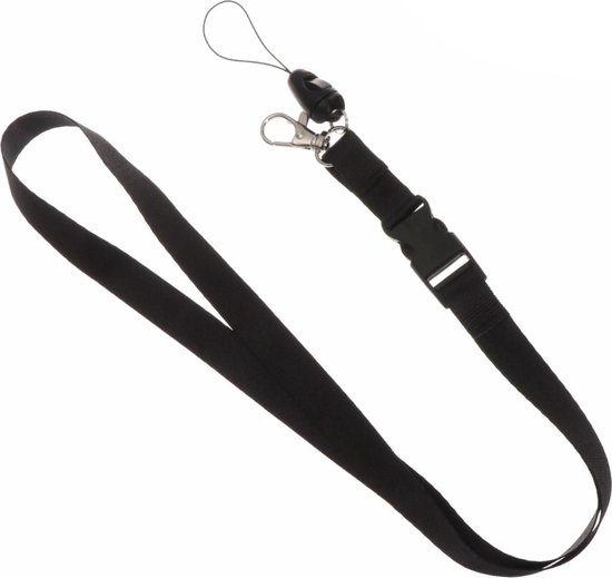 Fako Bijoux® - Keycord - Lanière - Lanière - Porte-badge - 51cm - 20mm - Zwart