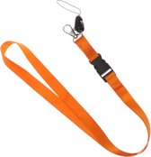 Fako Bijoux® - Keycord - Lanyard - Sleutelkoord - Badgehouder - 51cm - 20mm - Oranje