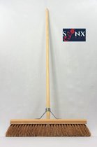 Synx Tools  Zaalveger - Cocos 50 cm - Zachte Bezem - Veger - Bezemsteel - Tuin - Binnen Bezem - Schoonmaken - Cocos haren - Zachte bezems met steel 160cm