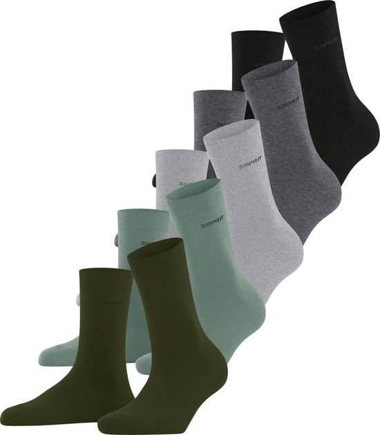 Lot De 5 Paires Chaussettes Femme ESPRIT Coton Bio - Unies, Couture Plate, Taille Unique 36-41 - 11