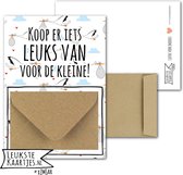 Geldkaart met mini Envelopje -> Baby - No: 2-3 (Koop er iets leuks van voor de kleine! Ooievaar Wit/Neutraal) - LeuksteKaartjes.nl by xMar