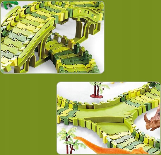 Dinosaur tracks Flexibele Racebaan Autobaan - Dino speelplezier - 229 delig