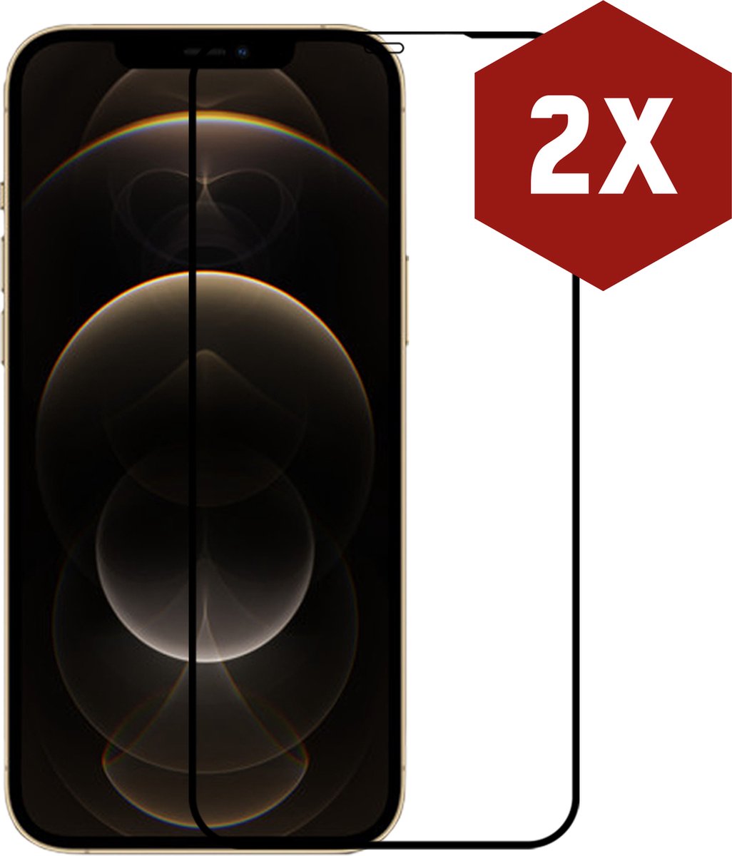 Screenprotector geschikt voor iPhone 12 Pro Max - Full cover - 2-pack - Kratoshield