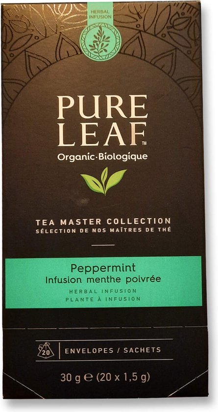 Pure Leaf® | 20 x 1,5 gr organische thee Peppermint | biologische pepermunt thee | herbal Infusion menthe poivrée