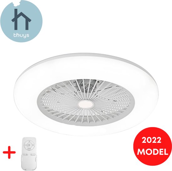 JDONG Ceiling Fan with Lighting and Remote Control, 54 W, LED Crystal Ceiling Light, Silent Fan with Timer for Living Room, Dining Room, Bedroom, Crystal Effect Lampshade