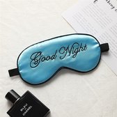 Zijden Verduisterende Slaapmasker voor volwassenen - Goodnight - Vrouwen en Mannen - Verstelbaar - Oogmasker - Nachtmasker - Reismasker - Slaap masker - Oog masker - Blauw