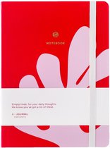 A-Journal Notitieboek A5 - Arty - Roze Rood - Gelinieerd