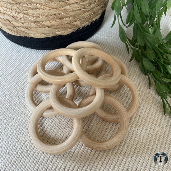 Houten ringen voor macramé en haakprojecten