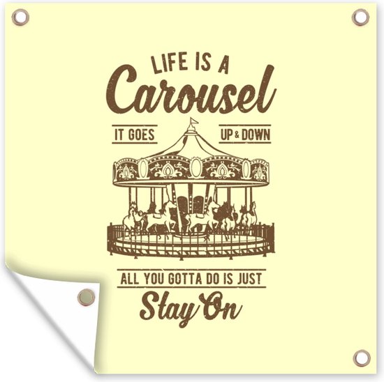 Toile de jardin Manège - Citations - Vintage - 100x100 cm