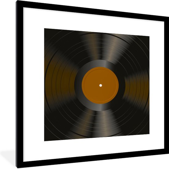 Cadre photo avec affiche - Vinyl - 33 tours - Disques - Marron - 40x40 cm -  Cadre pour