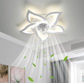 5 Sterren Plafondlamp Met Ventilator - Met Afstandsbediening - Smart lamp - Dimbaar Met App - 3 Standen Ventilator - Woonkamerlamp - Moderne lamp - Plafoniere