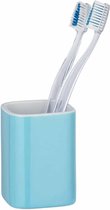 WENKO Tandenborstelbeker Elmo blauw keramiek - tandenborstelhouder voor tandenborstel en tandpasta, keramiek, 6,5 x 9 x 6,5 cm, blauw